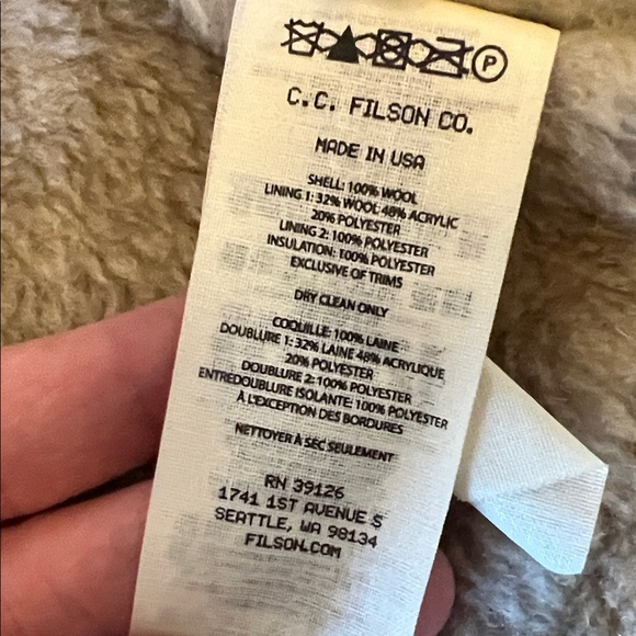 Filson Lined Mackinaw Wool Cape Coat - Cobalt/Black Small [Preowned - Excellent] - Picture 3 of 7